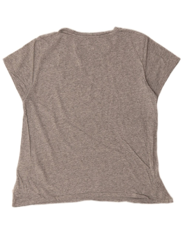 Camiseta feminina gráfica Levi's UK 14 algodão manchado cinza médio
