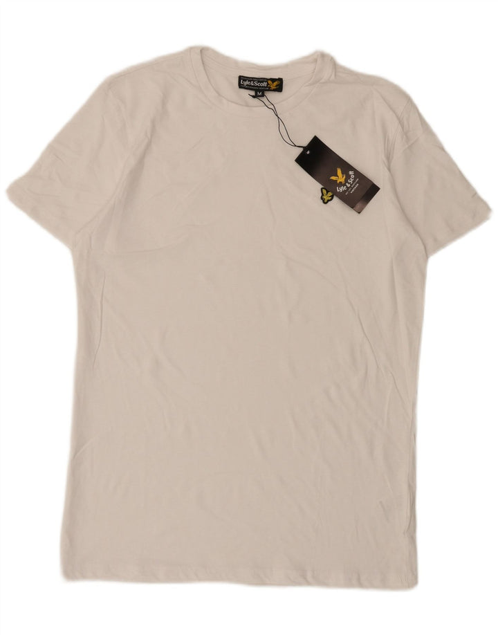 Camiseta masculina Lyle & Scott de algodão branco médio