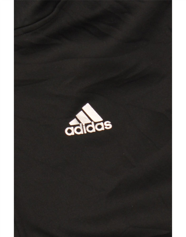 Suéter masculino Adidas Climalite Zip com capuz médio preto colorblock