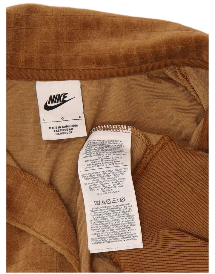 Jumper de moletom de veludo grande Nike feminino Reino Unido 16 grande poliéster marrom