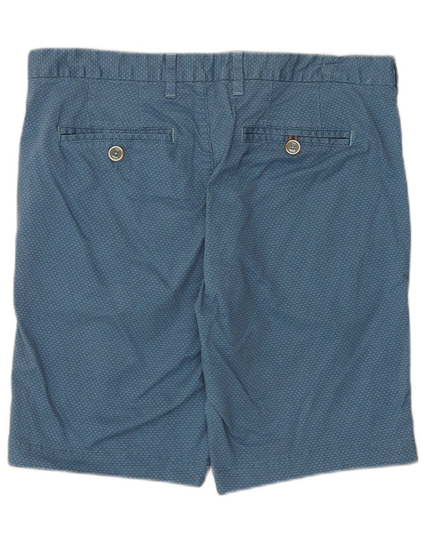 Shorts Chino masculino Ted Baker W34 grande algodão geométrico azul