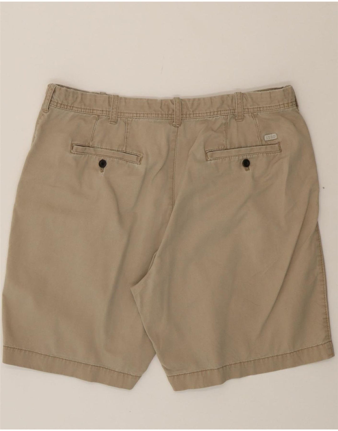 IZOD Mens Chino Shorts W38 XL Beige Cotton Vintage Izod and Second-Hand Izod from Messina Hembry 