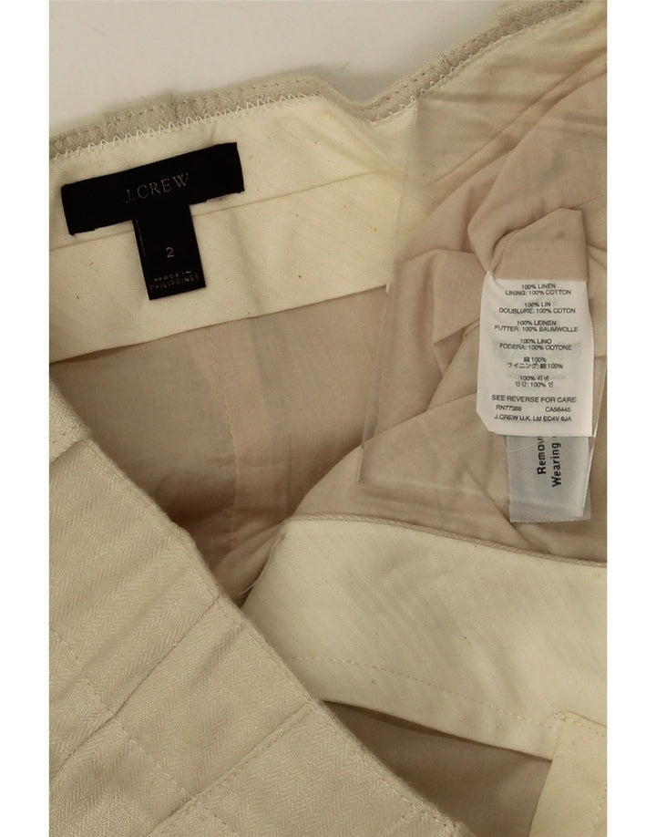 J. CREW Saia lápis feminina EUA 2 XS W30 linho bege