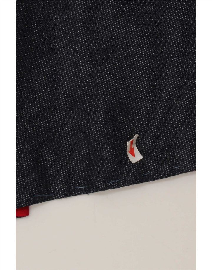 Colete jeans feminino vintage aberto Reino Unido 10 pequenos retalhos multicoloridos