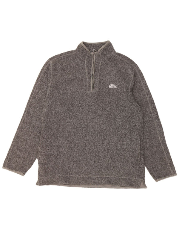 Moletom com capuz masculino Weird Fish com zíper grande poliéster manchado cinza