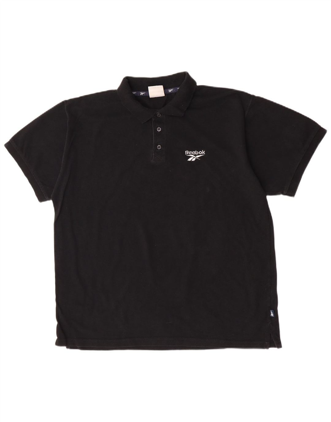Camisa polo masculina Reebok grande algodão preto