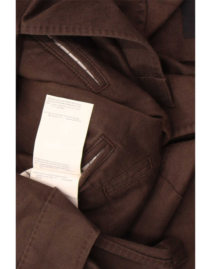 Jaqueta Blazer Masculina Hugo Boss com 2 Botões EU 52 XL Linho Marrom