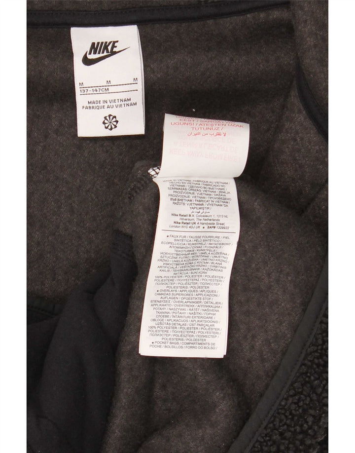 Jaqueta Nike Boys com capuz de lã 10-11 anos médio preto poliéster
