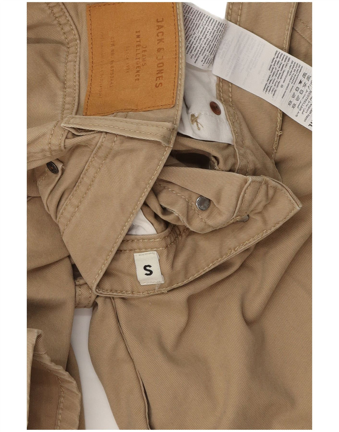 Jack & Jones Mens Casual Shorts Pequeno W29 Algodão Bege