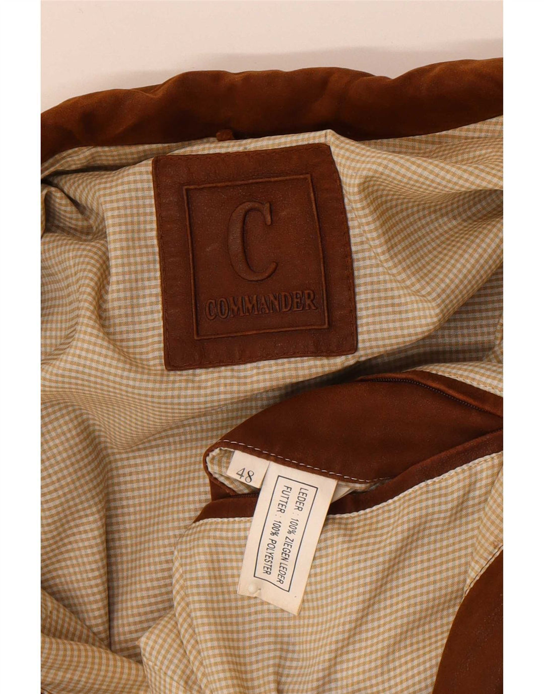 Jaqueta de couro masculina Commander IT 48 couro marrom médio
