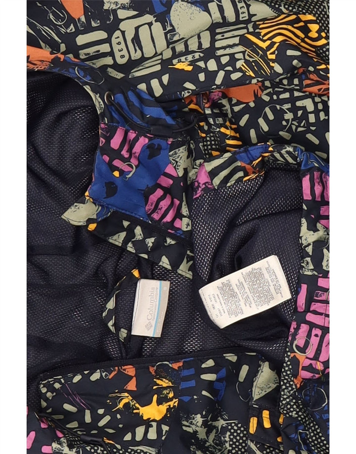 Jaqueta de chuva feminina Columbia com padrão abstrato UK 10 pequena multicolorida