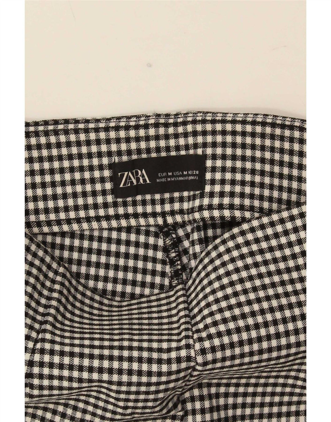 Leggings femininas Zara UK 12 médio preto guingão