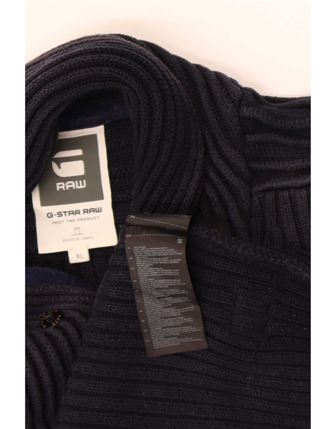 Suéter masculino G-Star com gola redonda e algodão azul marinho XL