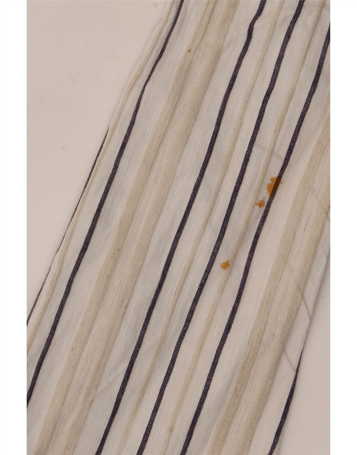 Camisa masculina Carrera Regular Fit grande linho listrado branco