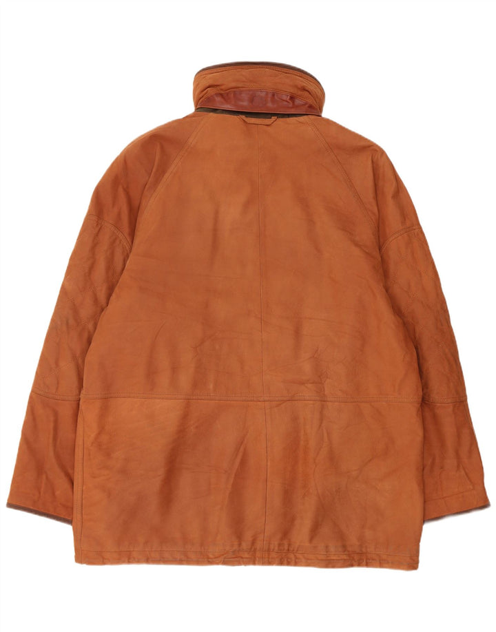 Jaqueta masculina de couro com capuz Timberland UK 40 grande marrom