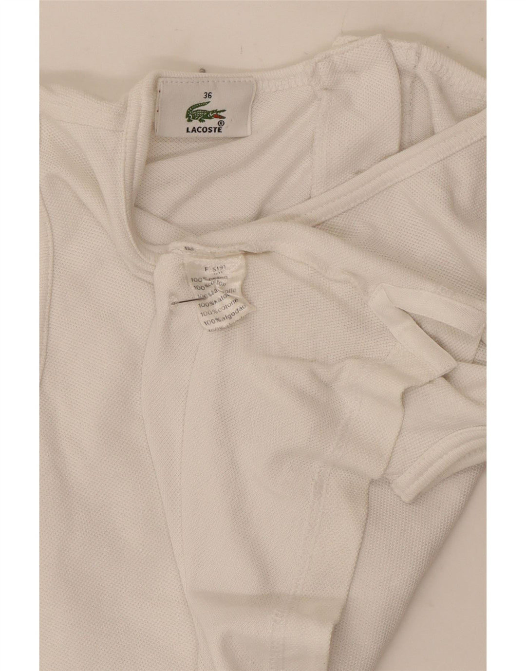 Colete feminino Lacoste tamanho superior 36 pequeno algodão branco