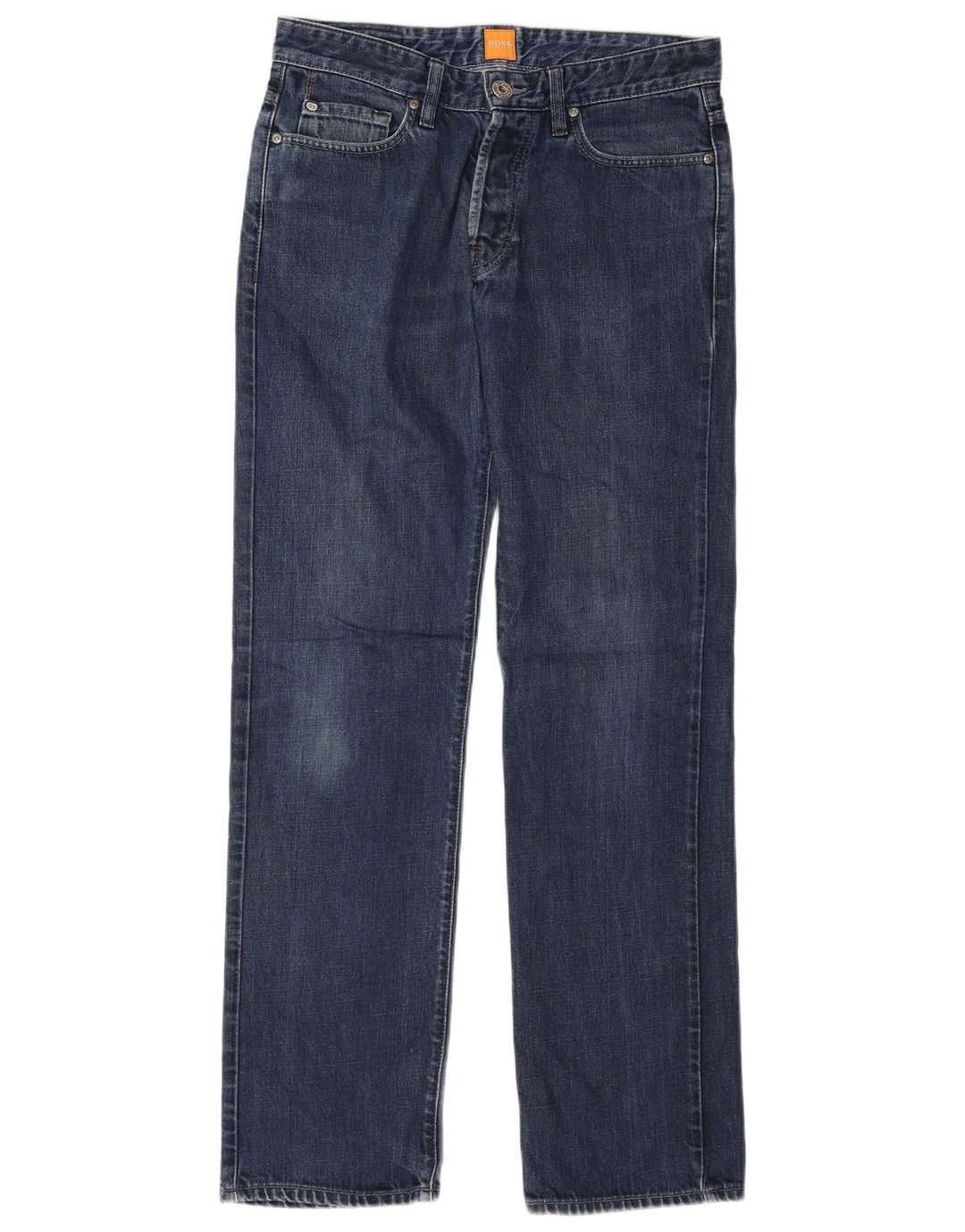 Hugo Boss Mens Straight Jeans W31 L34 Azul Algodão