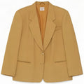Jaqueta blazer feminina vintage de 2 botões IT 46 Bege grande