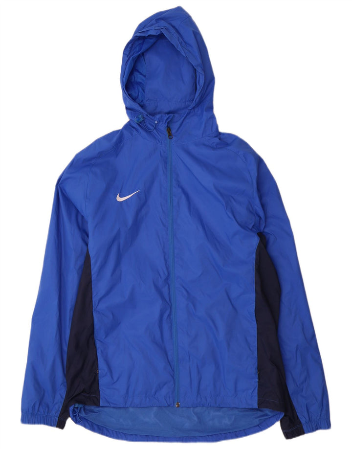 Jaqueta de chuva masculina Nike com capuz UK 38 Medium Blue Colourblock Nylon
