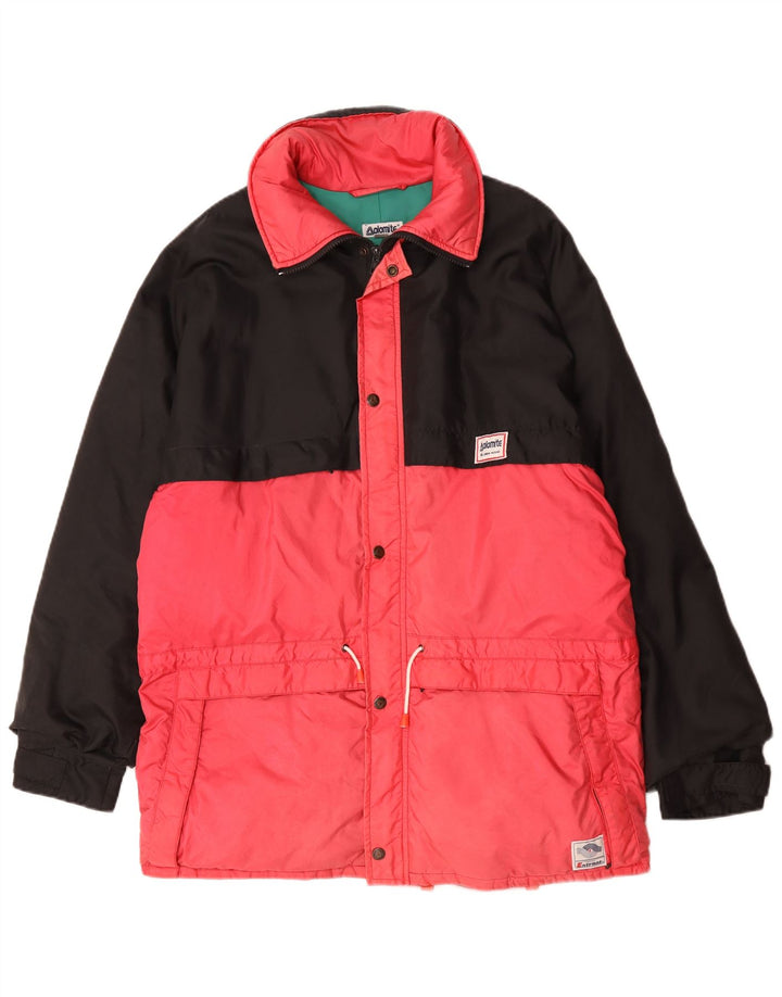 Jaqueta de esqui masculina Dolomite Loose Fit UK 38 Medium Pink Colourblock Nylon