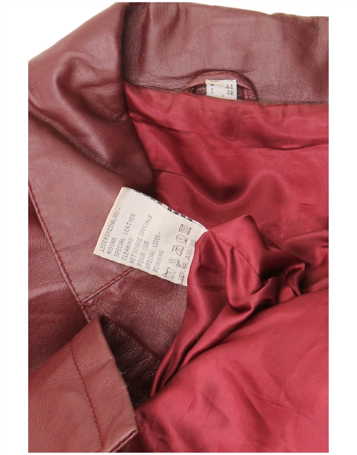 Casaco de couro feminino vintage IT 48 XL couro marrom
