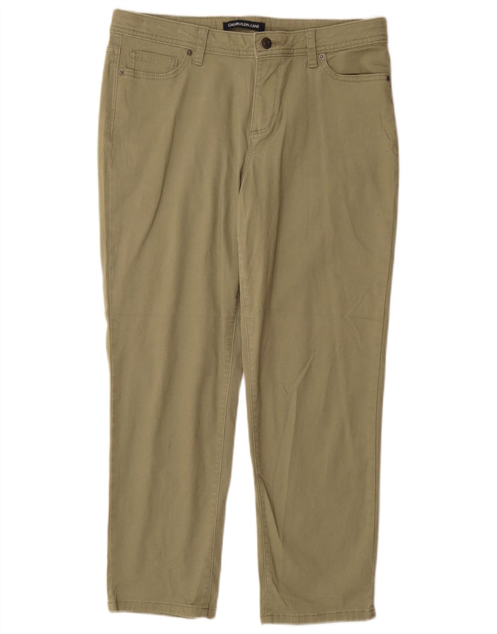 Calça casual feminina CALVIN KLEIN EUA 10 grande W30 L27 verde