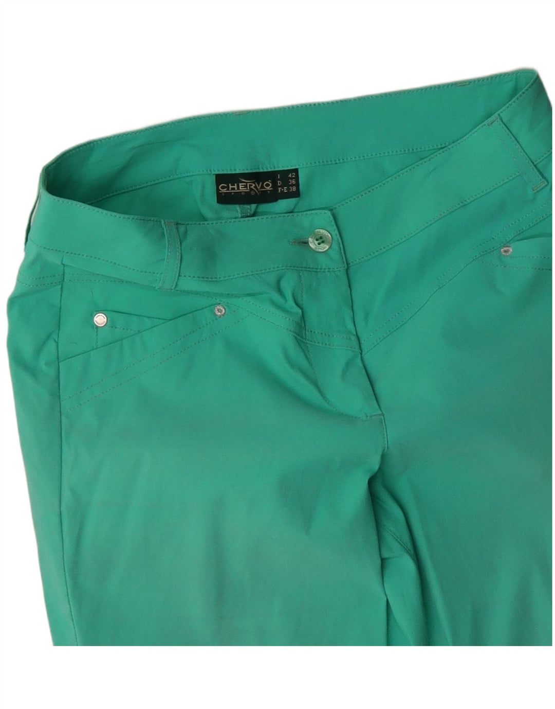 Calça feminina casual slim Chervo IT 42 médio W30 L27 turquesa