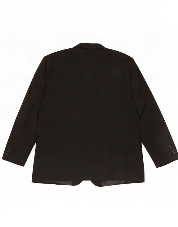 Jaqueta blazer masculina de 2 botões Marks & Spencer Reino Unido 52 3XL poliéster preto