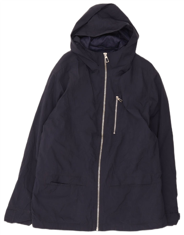 Jaqueta de chuva masculina Marks & Spencer Reino Unido 42 XL azul marinho poliéster
