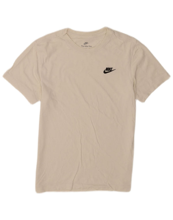 Nike Mens Camiseta Top Pequeno Algodão Branco