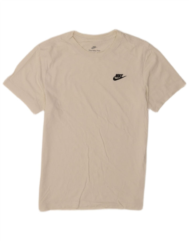 Nike Mens Camiseta Top Pequeno Algodão Branco