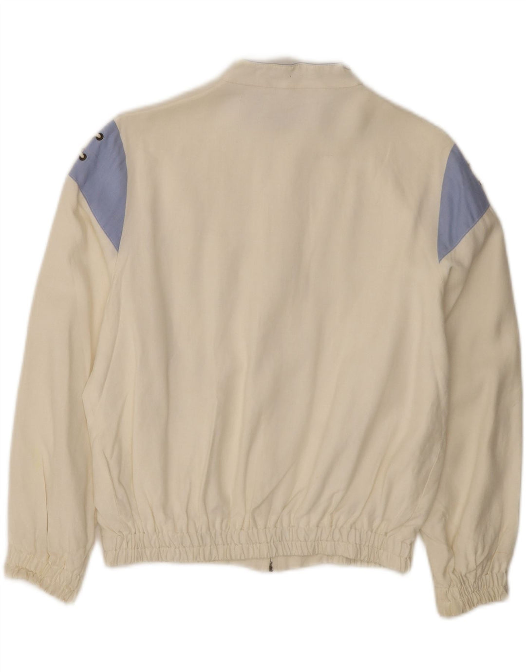 Jaqueta bomber feminina VINTAGE UK 12 médio off white colorblock viscose