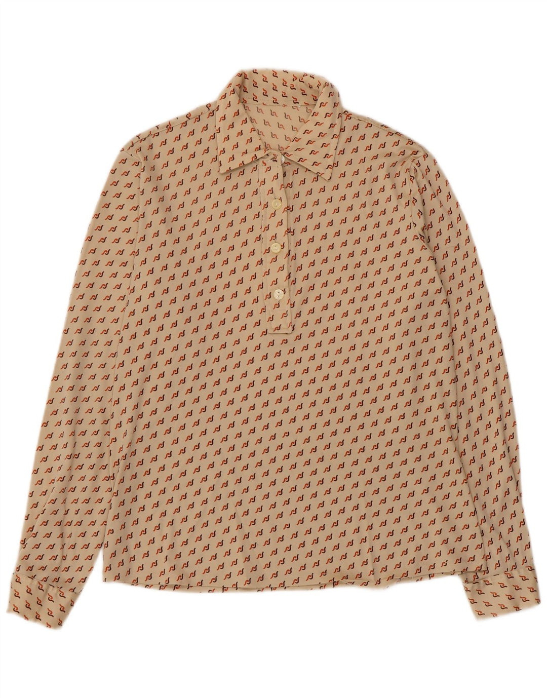 Pulôver feminino VINTAGE Reino Unido 16 grande bege geométrico