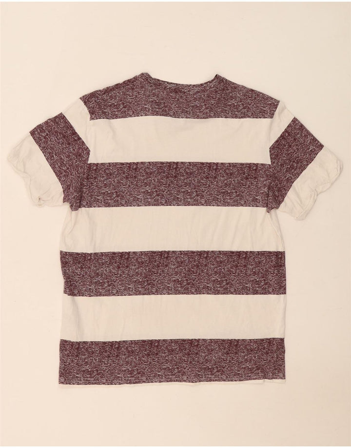Camiseta masculina Jack & Jones Top médio de algodão listrado branco