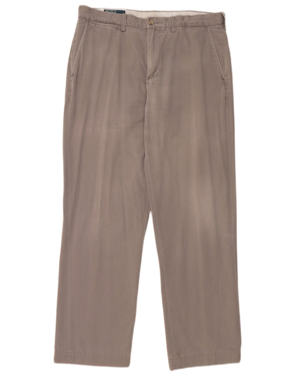 Polo Ralph Lauren Calça Chino Masculina Reta W34 L30 Algodão Cinza