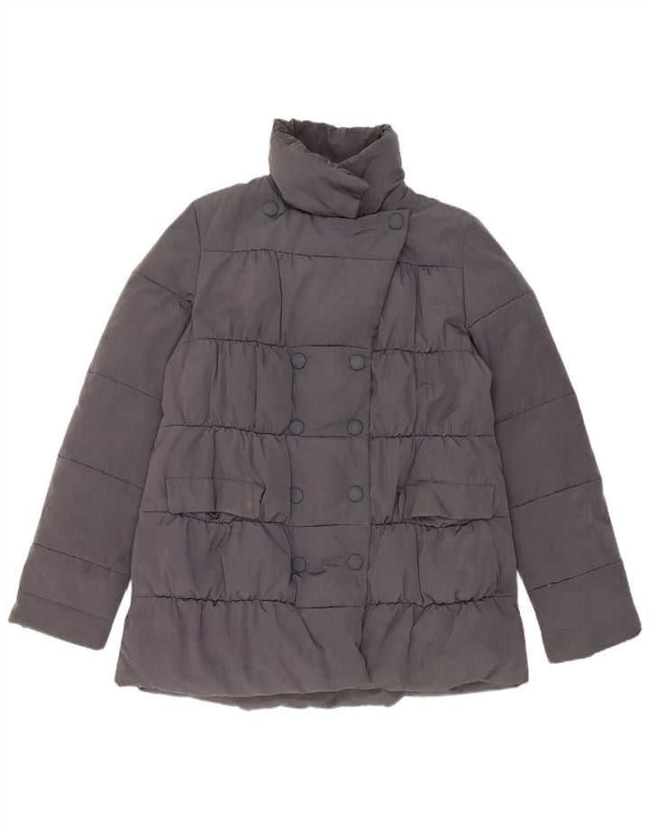 Jaqueta acolchoada masculina Max & Co. UK 14 grande poliéster azul marinho