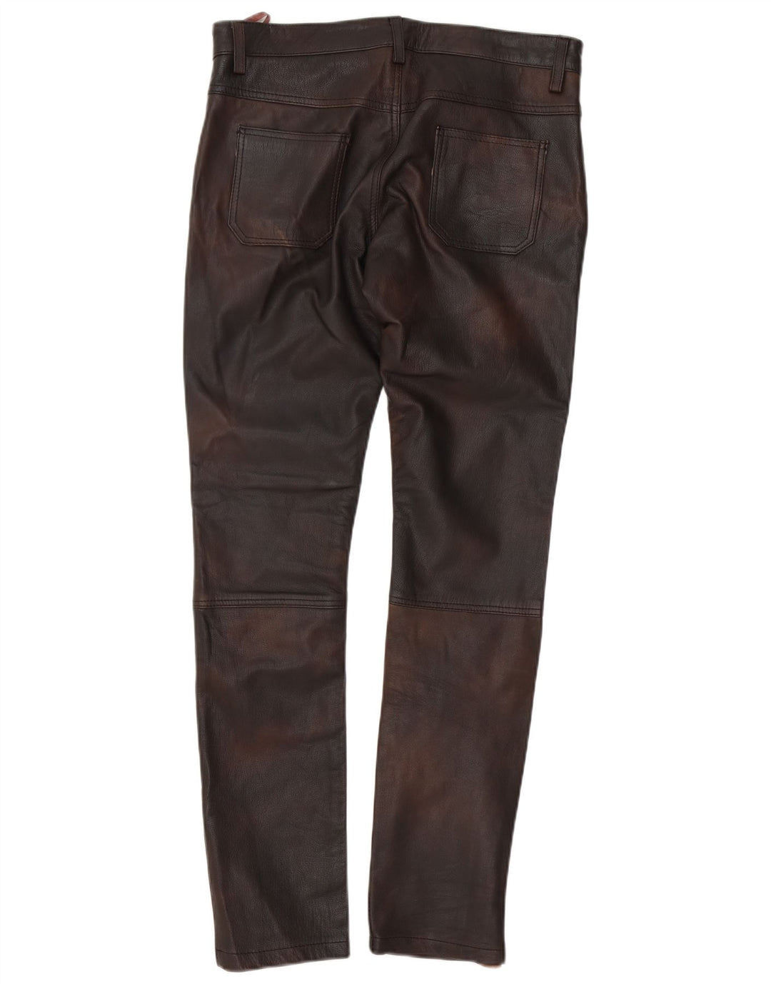 Calça masculina de couro fino il Lago IT 48 médio W30 L32 couro marrom