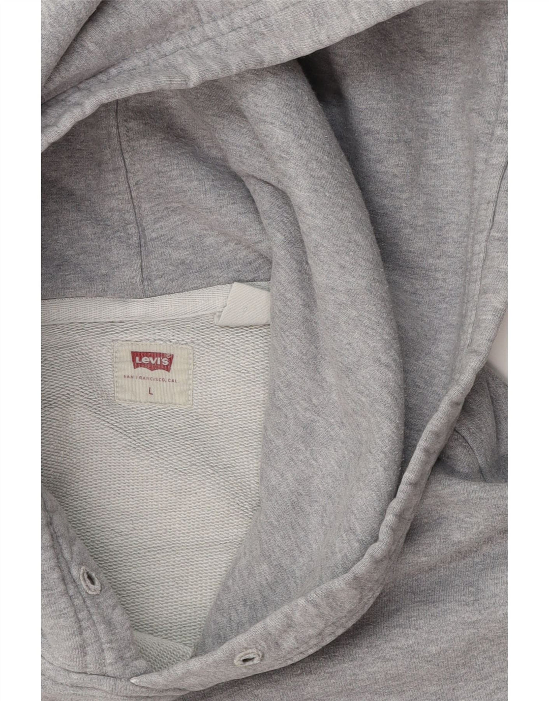 Suéter com capuz gráfico masculino LEVI'S grande algodão cinza
