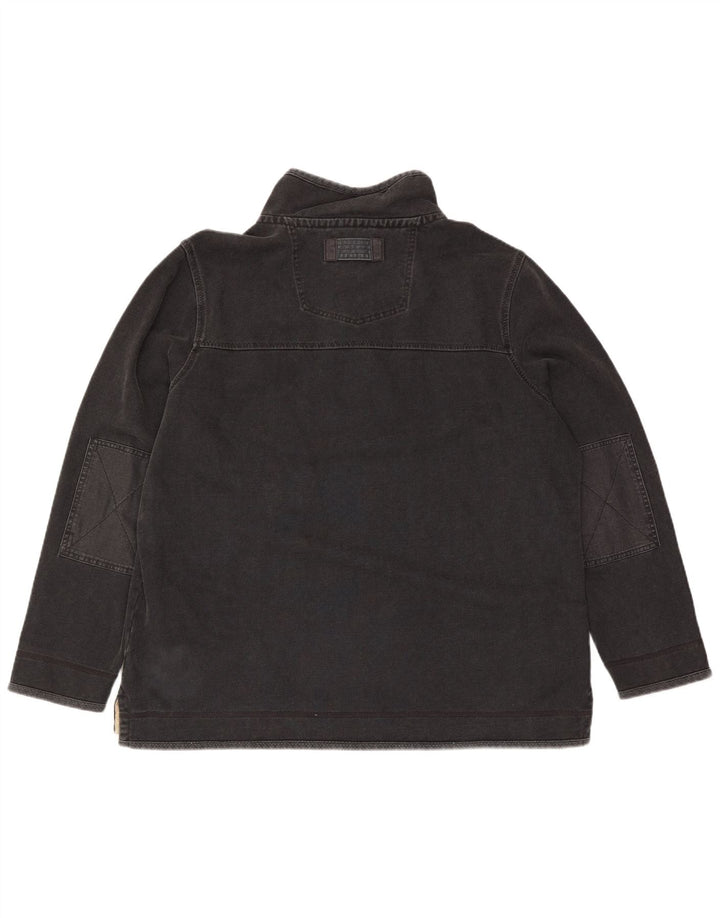 Moletom masculino Fat Face com zíper e pescoço 2XL algodão cinza