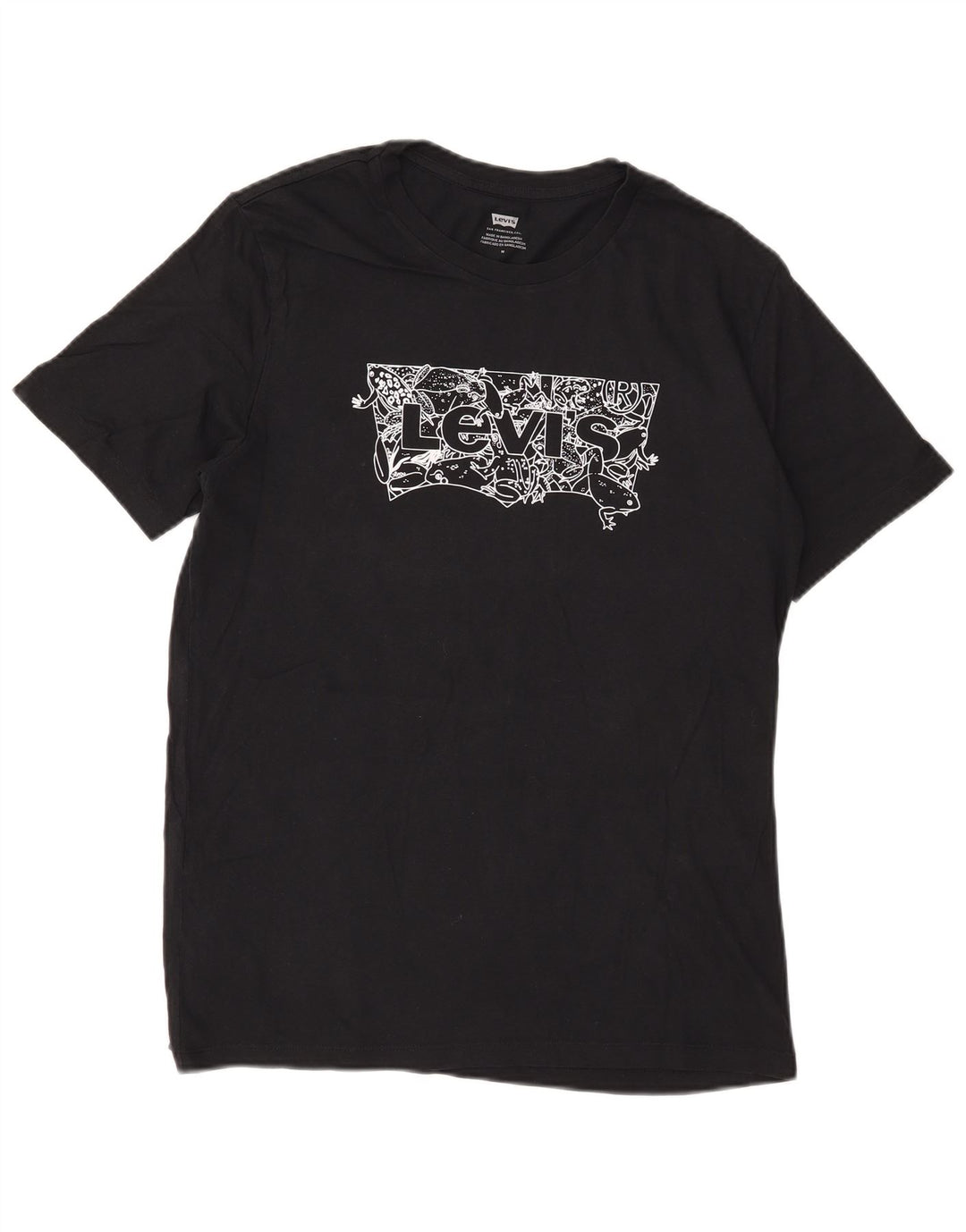Camiseta gráfica masculina Levi's Top médio algodão preto