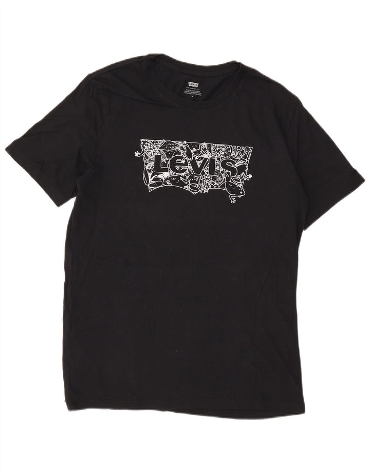 Camiseta gráfica masculina Levi's Top médio algodão preto