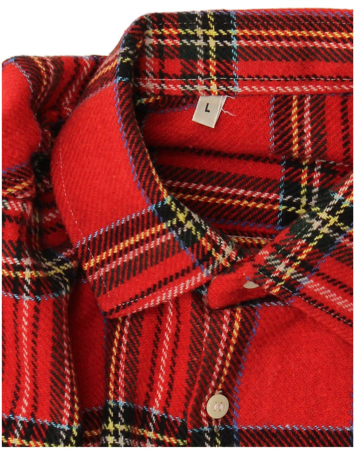 Camisa masculina de flanela VINTAGE grande xadrez vermelho