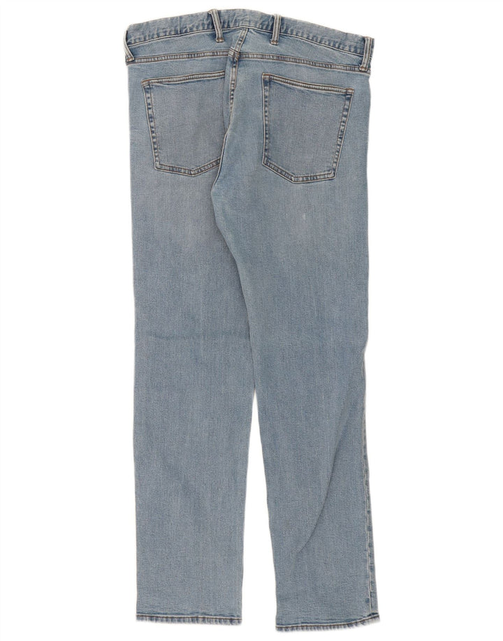 Gap Mens Slim Straight Jeans W36 L32 Azul Algodão