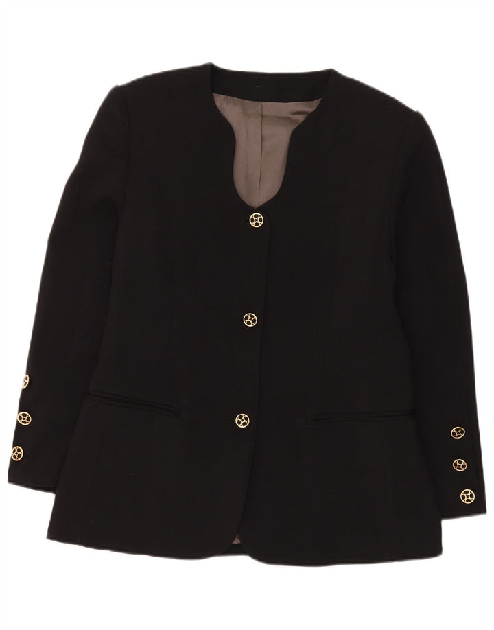 Jaqueta blazer feminina vintage de 3 botões IT 44 médio preto