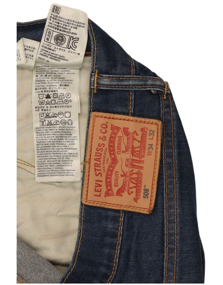 Levi's Masculino 508 Regular Tapered Jeans W34 L32 Azul Algodão