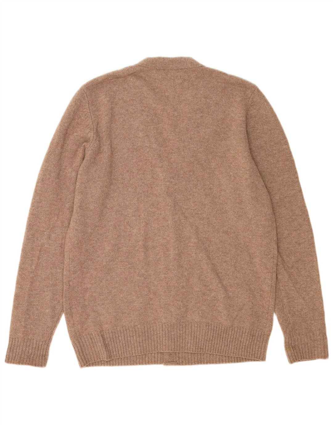 Suéter cardigã masculino Marks & Spencer lã marrom médio