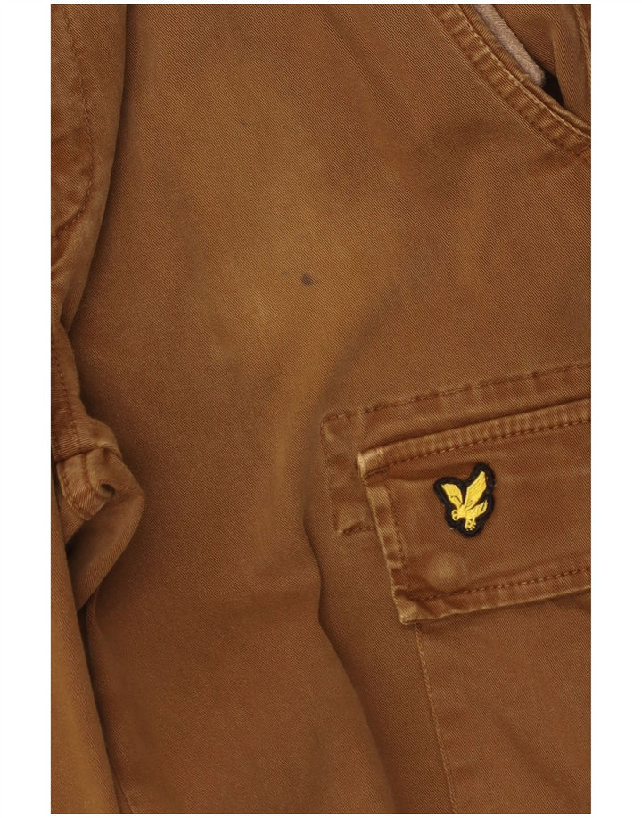 Calça cargo slim masculina Lyle & Scott W32 L33 algodão marrom