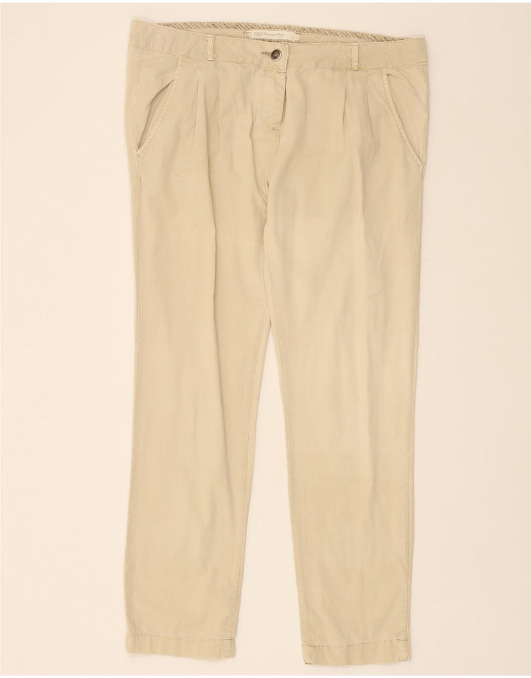 ZARA Womens Slim Chino Trousers W36 L27 Beige Cotton Vintage Zara and Second-Hand Zara from Messina Hembry 