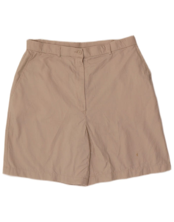 Shorts chino feminino de cintura alta Marks & Spencer Reino Unido 16 grande W30 algodão bege