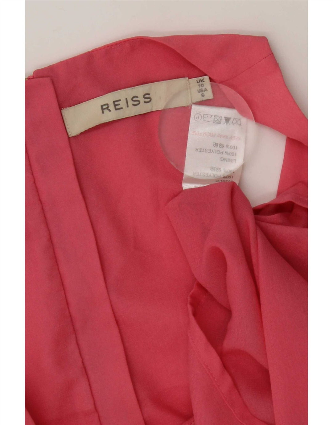 Colete regular feminino Reiss Top UK 10 poliéster rosa pequeno